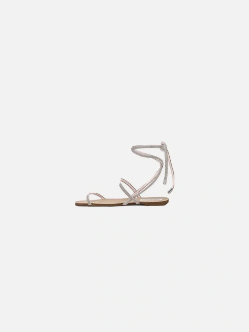 Steve Madden Twirl-R Rhinestone Strappy Lace-Up Flat Sandals - 9.5 - Picture 5 of 9